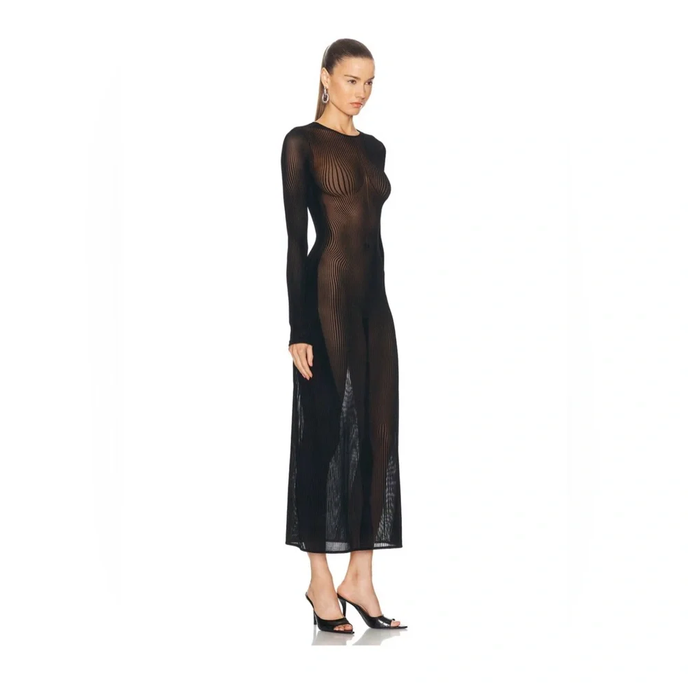 Jean Paul Gaultier Morphing Pinstripes Long Dress - Picture 2 of 6